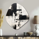 The Other Side Minimal Black & White Abstract I - Asymmetric Metal Wall Art