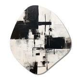 The Other Side Minimal Black & White Abstract I - Asymmetric Metal Wall Art