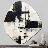 The Other Side Minimal Black & White Abstract I - Asymmetric Metal Wall Art