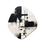 The Other Side Minimal Black & White Abstract I - Asymmetric Metal Wall Art