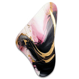 Abstract Gold Wave Pink And Black I - Asymmetric Metal Wall Art