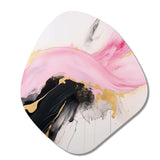 Abstract Gold Wave Pink And Black II - Asymmetric Metal Wall Art