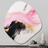 Abstract Gold Wave Pink And Black II - Asymmetric Metal Wall Art