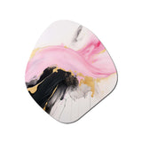 Abstract Gold Wave Pink And Black II - Asymmetric Metal Wall Art