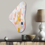 Timeless Moments In Pastel Pink Yellow And Blue - Asymmetric Metal Wall Art