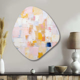 Timeless Moments In Pastel Pink Yellow And Blue - Asymmetric Metal Wall Art