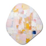 Timeless Moments In Pastel Pink Yellow And Blue - Asymmetric Metal Wall Art