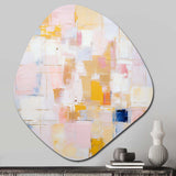 Timeless Moments In Pastel Pink Yellow And Blue - Asymmetric Metal Wall Art