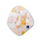 Timeless Moments In Pastel Pink Yellow And Blue - Asymmetric Metal Wall Art