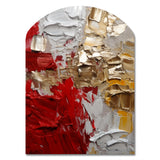 Cardinal Sin Retro Delight Abstract Red & Gold - Asymmetric Metal Wall Art