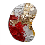 Cardinal Sin Retro Delight Abstract Red & Gold - Asymmetric Metal Wall Art