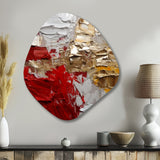 Cardinal Sin Retro Delight Abstract Red & Gold - Asymmetric Metal Wall Art