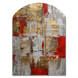 Cardinal Sin Retro Delight Abstract Red & Gold I - Asymmetric Metal Wall Art