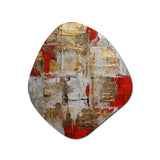 Cardinal Sin Retro Delight Abstract Red & Gold I - Asymmetric Metal Wall Art