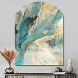 Turquoise Serendipity Abstract Painting II - Asymmetric Metal Wall Art