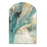 Turquoise Serendipity Abstract Painting II - Asymmetric Metal Wall Art