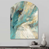 Turquoise Serendipity Abstract Painting II - Asymmetric Metal Wall Art