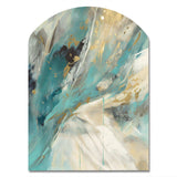 Turquoise Serendipity Abstract Painting II - Asymmetric Metal Wall Art