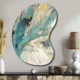 Turquoise Serendipity Abstract Painting II - Asymmetric Metal Wall Art