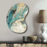 Turquoise Serendipity Abstract Painting II - Asymmetric Metal Wall Art