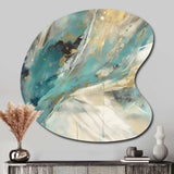 Turquoise Serendipity Abstract Painting II - Asymmetric Metal Wall Art