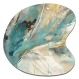 Turquoise Serendipity Abstract Painting II - Asymmetric Metal Wall Art