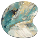 Turquoise Serendipity Abstract Painting II - Asymmetric Metal Wall Art