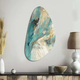 Turquoise Serendipity Abstract Painting II - Asymmetric Metal Wall Art