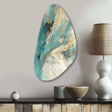 Turquoise Serendipity Abstract Painting II - Asymmetric Metal Wall Art