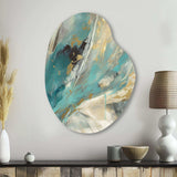 Turquoise Serendipity Abstract Painting II - Asymmetric Metal Wall Art