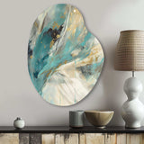 Turquoise Serendipity Abstract Painting II - Asymmetric Metal Wall Art