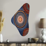 Aboriginal Circular Dot Art Compositions - Asymmetric Metal Wall Art