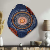 Aboriginal Circular Dot Art Compositions - Asymmetric Metal Wall Art