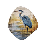 Blue Heron By The Watersite Watercolor - Asymmetric Metal Wall Art