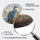 Blue Heron By The Watersite Watercolor I - Asymmetric Metal Wall Art