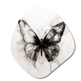 Butterfly Portrait Black And White Watercolor I - Asymmetric Metal Wall Art