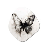 Butterfly Portrait Black And White Watercolor I - Asymmetric Metal Wall Art