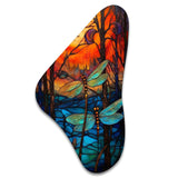 Majestic Dragonfly In Enchanted Forest I - Asymmetric Metal Wall Art