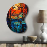 Majestic Dragonfly In Enchanted Forest I - Asymmetric Metal Wall Art