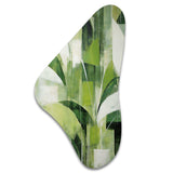 Abstract Green Plants Minimalism Retro Collage - Asymmetric Metal Wall Art