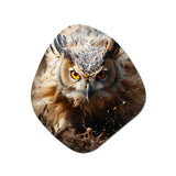 Portrait Of Brown Owl Wildlife Photography - Asymmetric Metal Wall Art