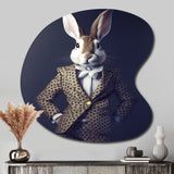 White Rabbit In Fancy Suit - Asymmetric Metal Wall Art