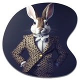 White Rabbit In Fancy Suit - Asymmetric Metal Wall Art