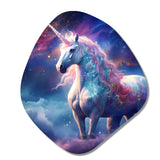 Cosmic Purple Unicorn Magic - Asymmetric Metal Wall Art