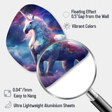 Cosmic Purple Unicorn Magic - Asymmetric Metal Wall Art