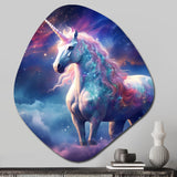 Cosmic Purple Unicorn Magic - Asymmetric Metal Wall Art