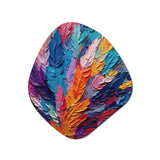 Rough Texture Colorful Feathers Painting I - Asymmetric Metal Wall Art