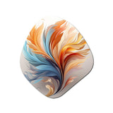 Fractal Boho Feather Amber Orange And Turquoise - Asymmetric Metal Wall Art