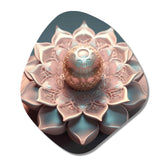 Exquisite Pink Gold Lotus Mandala - Asymmetric Metal Wall Art