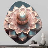 Exquisite Pink Gold Lotus Mandala - Asymmetric Metal Wall Art